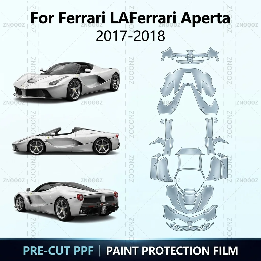 Фото Защитная пленка PPF для Ferrari LaFerrari Aperta 2017-2018 годов выпуска, предварительно вырезанная, из ТПУ, самовосстанавливающаяся, для всего автомобиля, глянцевая прозрачная/матовая черная №1