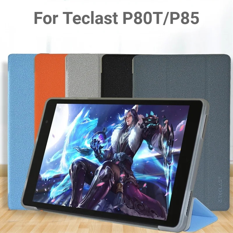 

Tri-Folding Stand Case For Teclast P80T Case 8" Tablet PC Folio PU Cover with Soft TPU Back Shell For Teclast P85