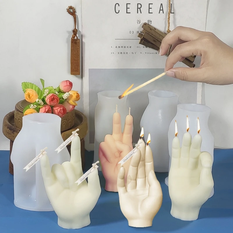 

Creative Gesture Candle Silicone Mold Aromatherapy Plaster Silicone Mold DIY Crafts Home Decorations 3D Buddha Hand Candle Mold