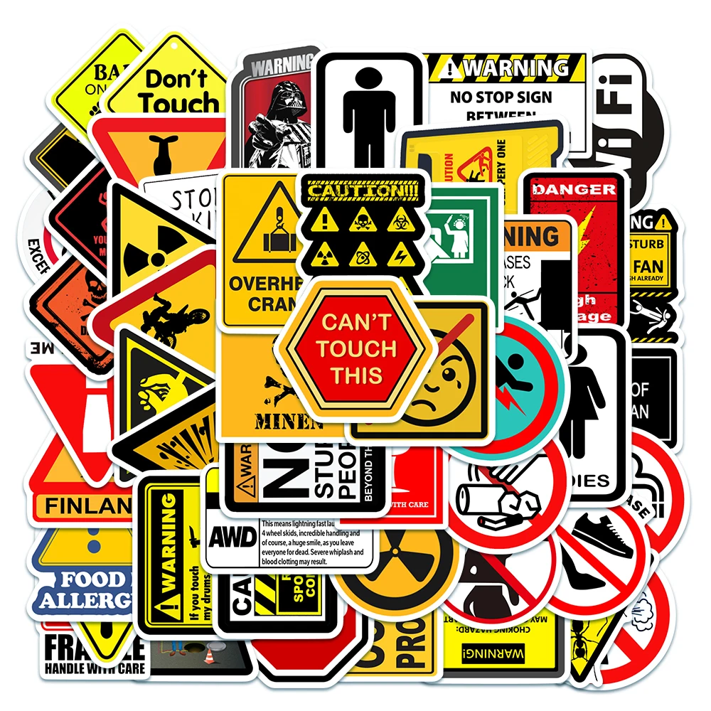 Забавные предупреждающие наклейки 10/20/50 шт. с надписью опасность Запрещение