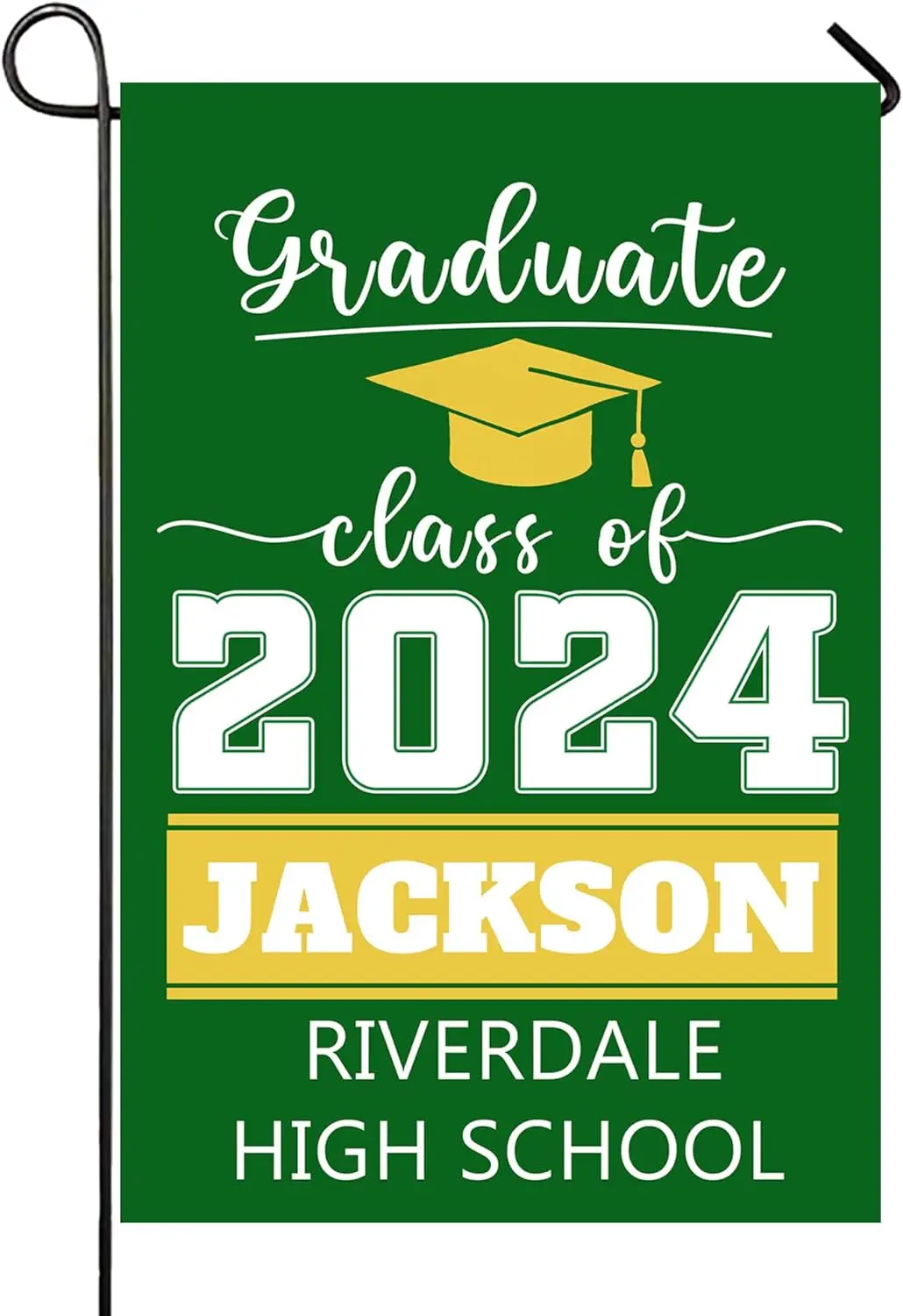 YESCUSTOM Пользовательский текст выпускной сад флаг 2024 персонализированный класс