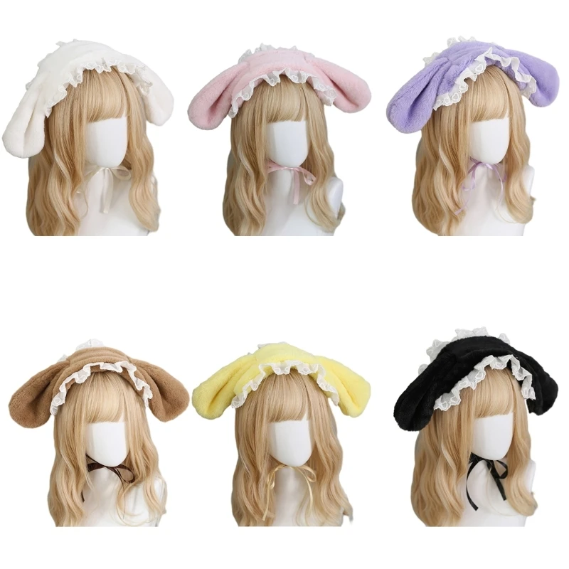

Lovely BunnyEar Hairband Anime Plush Headband Role Play Rabbit Costume Headdress Girls Maid Cosplay Headwear Accessories