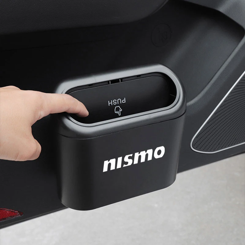 

Handing Car Trash Can Storage Box For Nismo Logo R34 GTR Nissan Tiida Sylphy Teana X-trail 1 2 Qashqa Auto Interior Accessories