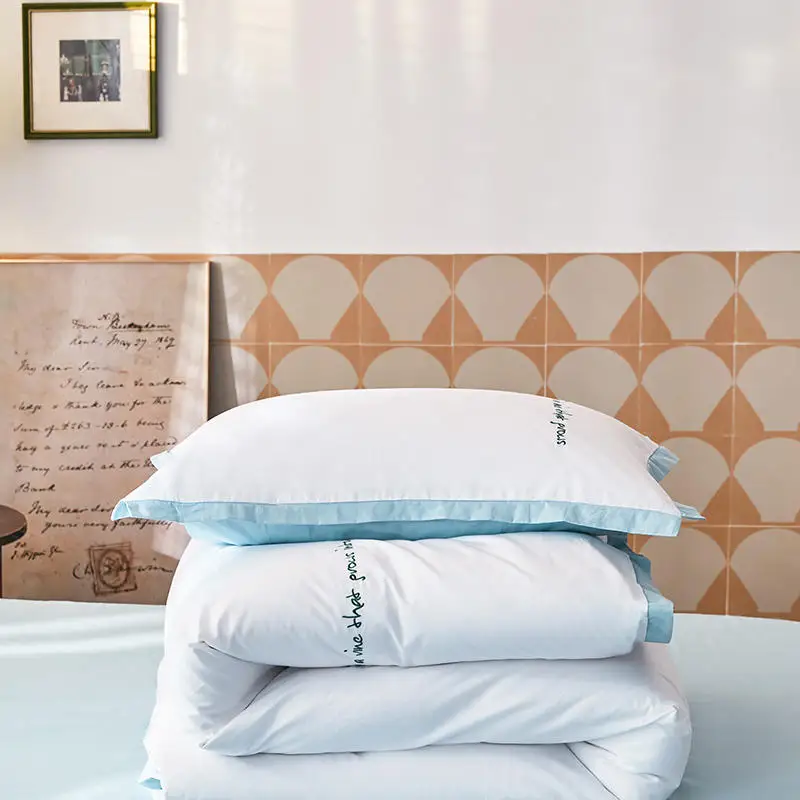 

Новинка, однотонная хлопковая искусственная пододеяльник, простыня, наволочки, двойная кровать, пары, подходит для украшения комнаты семьи,...