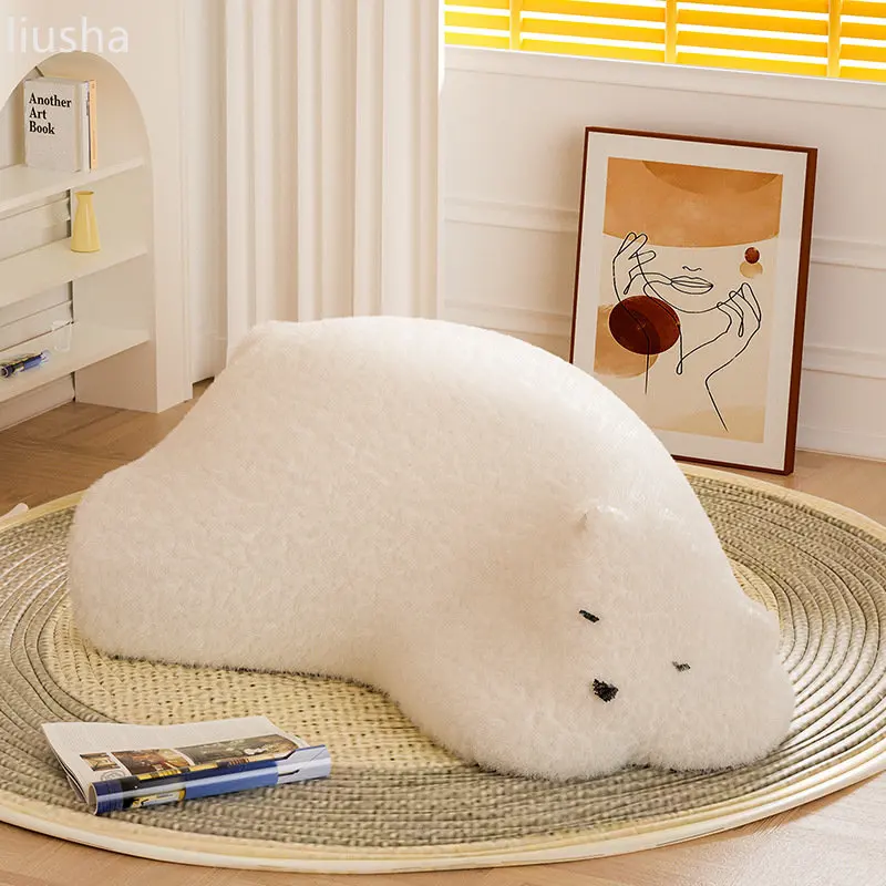 

Lazy Sofa Lying Bear Animal Stool Single Sofa Kids Creative Stool Living Room Little Bear Polar Bear nordic furniture
