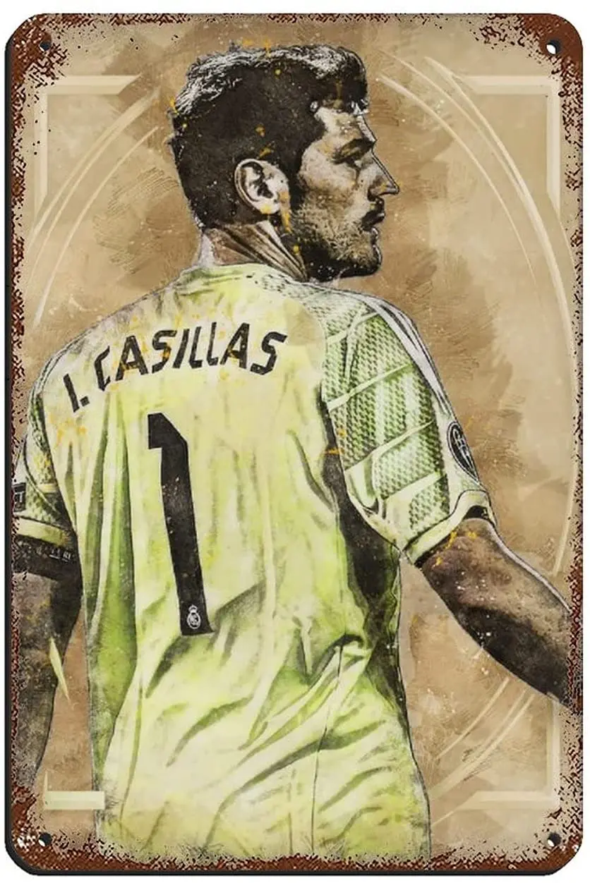 

Постер футбольного игрока, суперзвезда, Iker Casillas, ретро постер, металлический жестяной знак, шикарное искусство, фотобар, люди, пещера, кафе