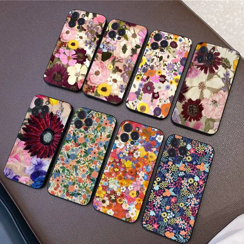 

colorful Fashion Flower Phone Case Silicone Soft for iphone 14 13 12 11 Pro Mini XS MAX 8 7 6 Plus X XS XR Cover