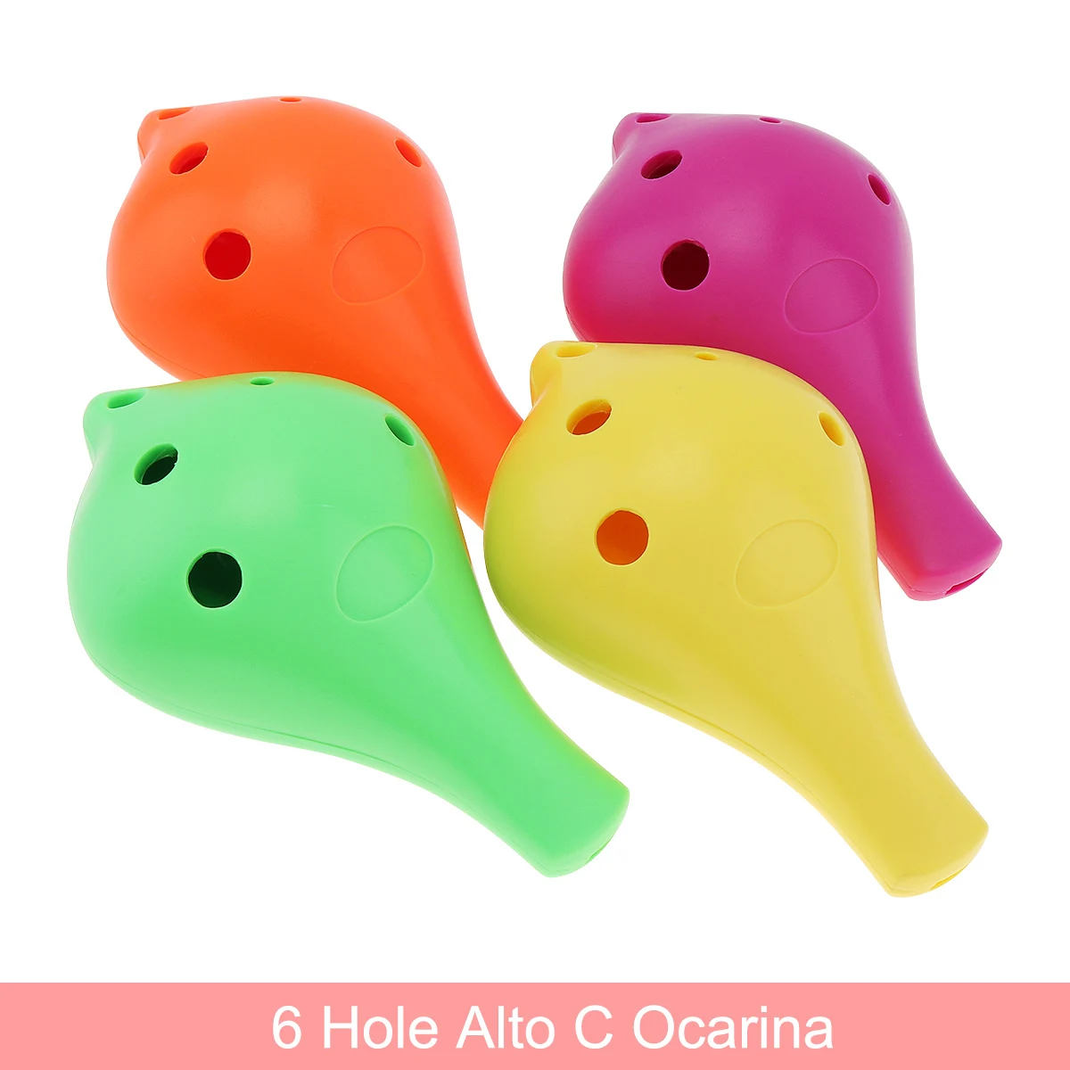 

6 Hole Plastic Ocarina Alto ToneC Flute Music Instrument with Hang Rope 4 Colours Optional Woodwind Instruments