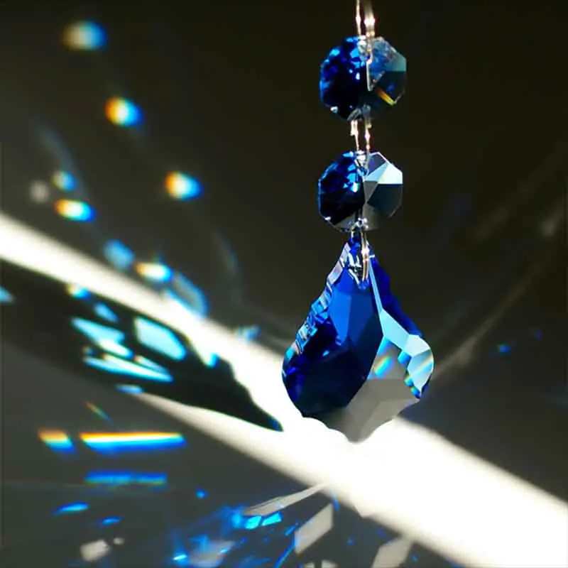 Высококачественная Хрустальная Красивая Кленовая подвеска без плоской призмы с восьмиугольными бусинами для люстры, подвеска на рождественскую елку