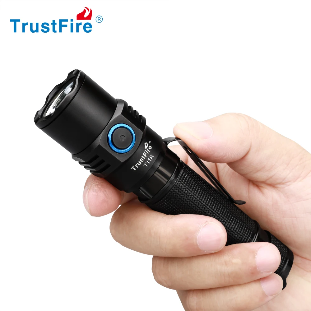 Trustfire T11r армейский тактический светодиодный фонарик 18650 лм Тип C Usb Перезаряжаемый мощный яркий фонарик высокая мощность лампа двойной переключатель