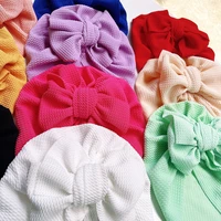 10pclot baby turban girls waffle knotbow head wraps kid girl cotton headband for infant beanie cap toddler headwear bulk bundle