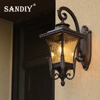 outdoor wall lamp fixtures retro porch light vintage led night lighting for house gate patio garden exterior sconce browngold