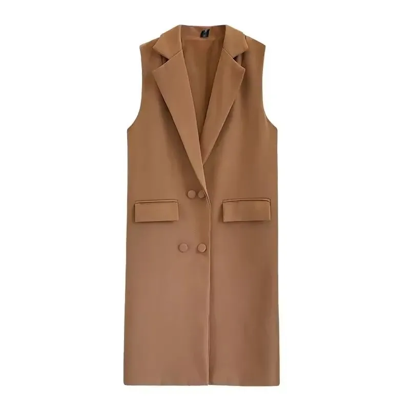 Новинка 2023 года повседневный пиджак женский жилет офисный длинный костюм жилеты