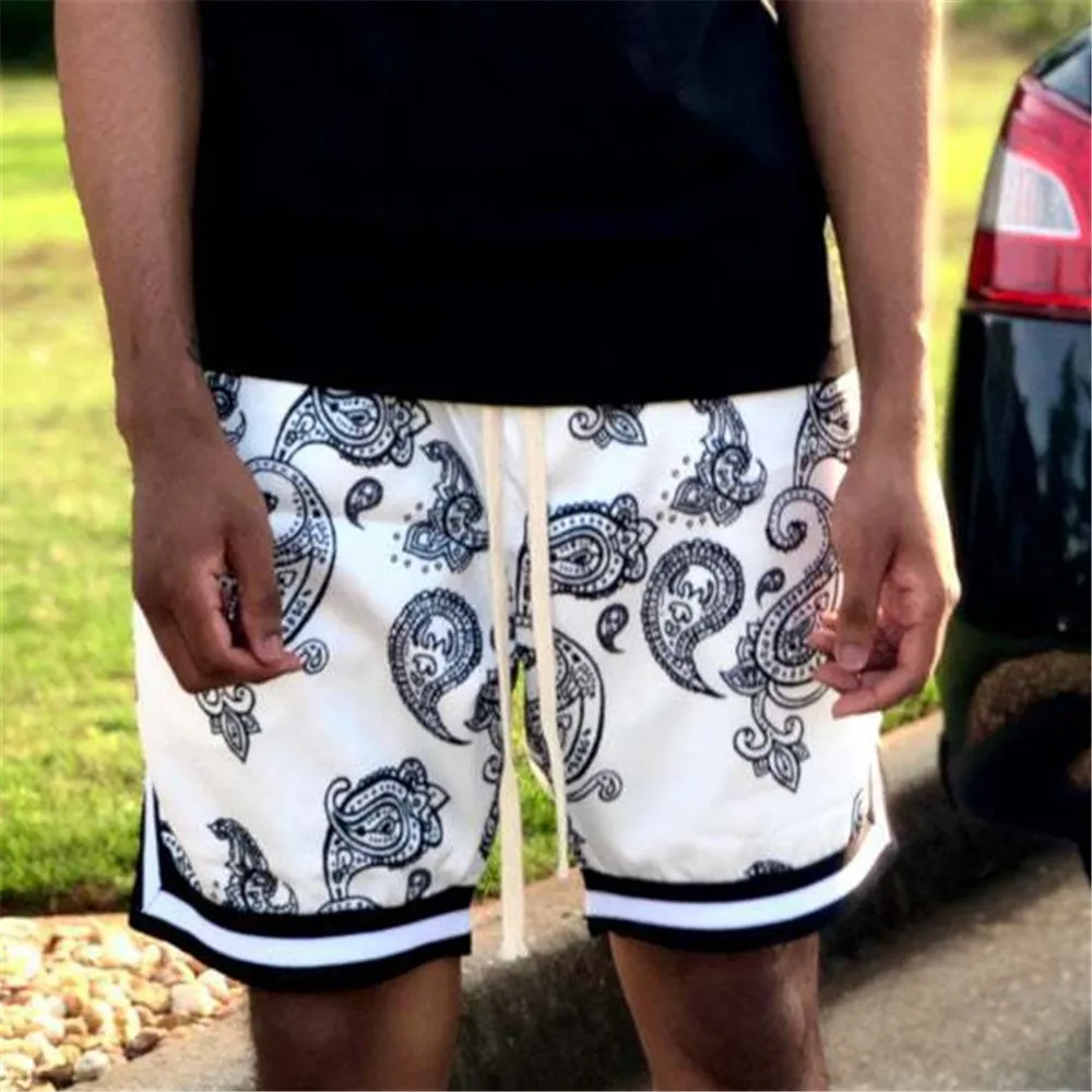 

New Cashew Flower Loose Tide Shorts Casual Sports Hip-Hop Three-Five Points Beach Shorts Fashion Europe America Summer Spring