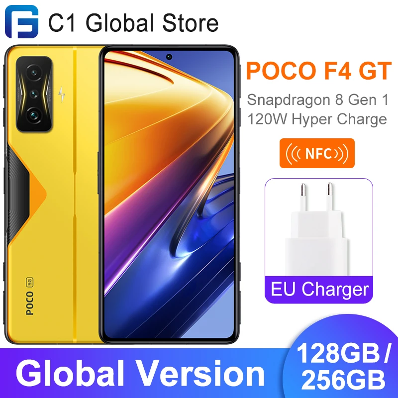 Смартфон глобальная версия POCO F4 GT, 128 ГБ/256 ГБ, Snapdragon 8 Gen 1, LiquidCool, 120 Гц, AMOLED, DotDisplay, 120 Вт, Hyper Charge, NFC - 200 лучших товаров с Али