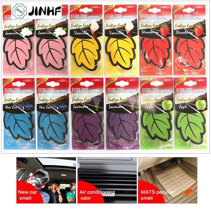 

12pcs/lot Paper Hanging Car Freshener Vanilla fragrance Leaf Shape Air Freshener Colorful color and fragrance and more pick