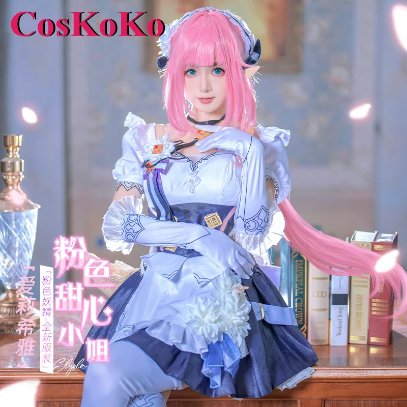 CosKoKo Elysia Косплей Аниме Игра Honkai Impact 3 костюм Miss Pink Sweetheart изящное милое платье