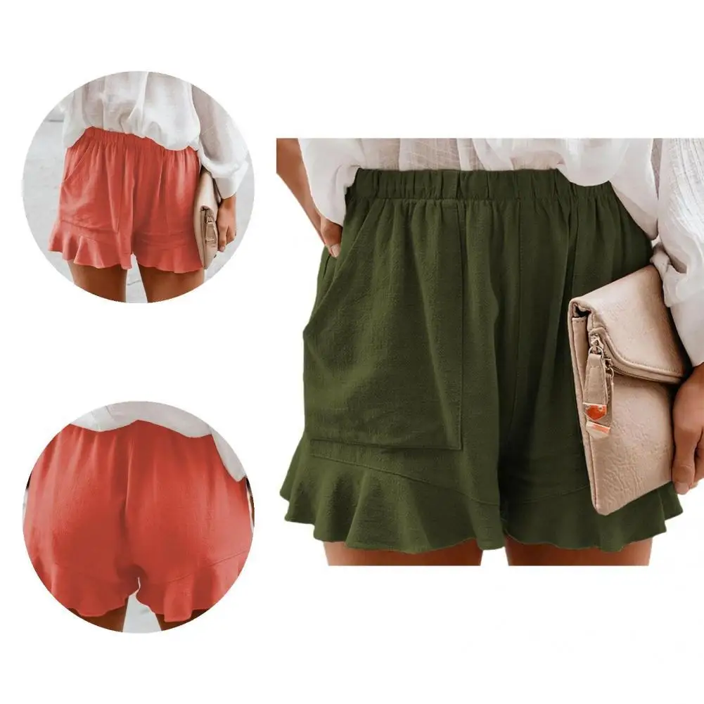 

Pleated Leisure Good Skin-touch Short Trousers 5 Colors Shorts Pockets for Outdoor