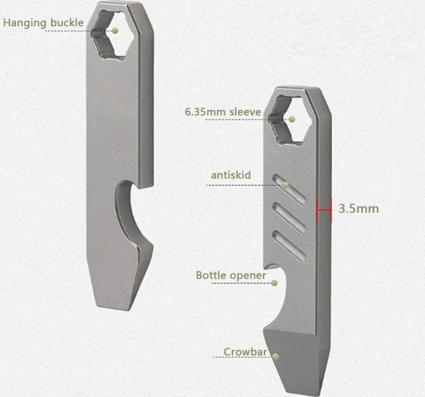 MF Mini TC4 титановый сплав лом открывалка для бутылок градуированная шкала