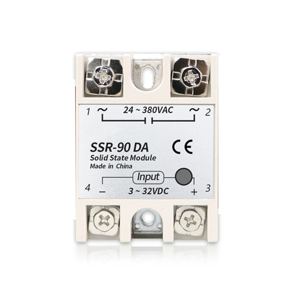 

Твердотельное реле SSR-90DA 90A DC-AC вход 3-32V DC SSR твердотельное реле