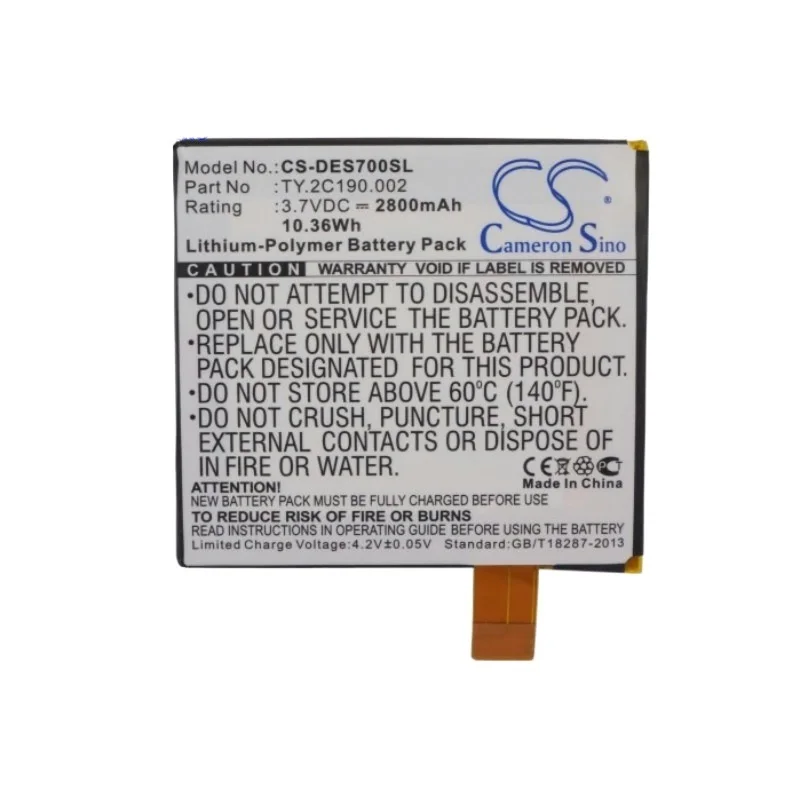 

Applicable De ll Delllooking Glass Ty.2C190.002 Tablet Battery