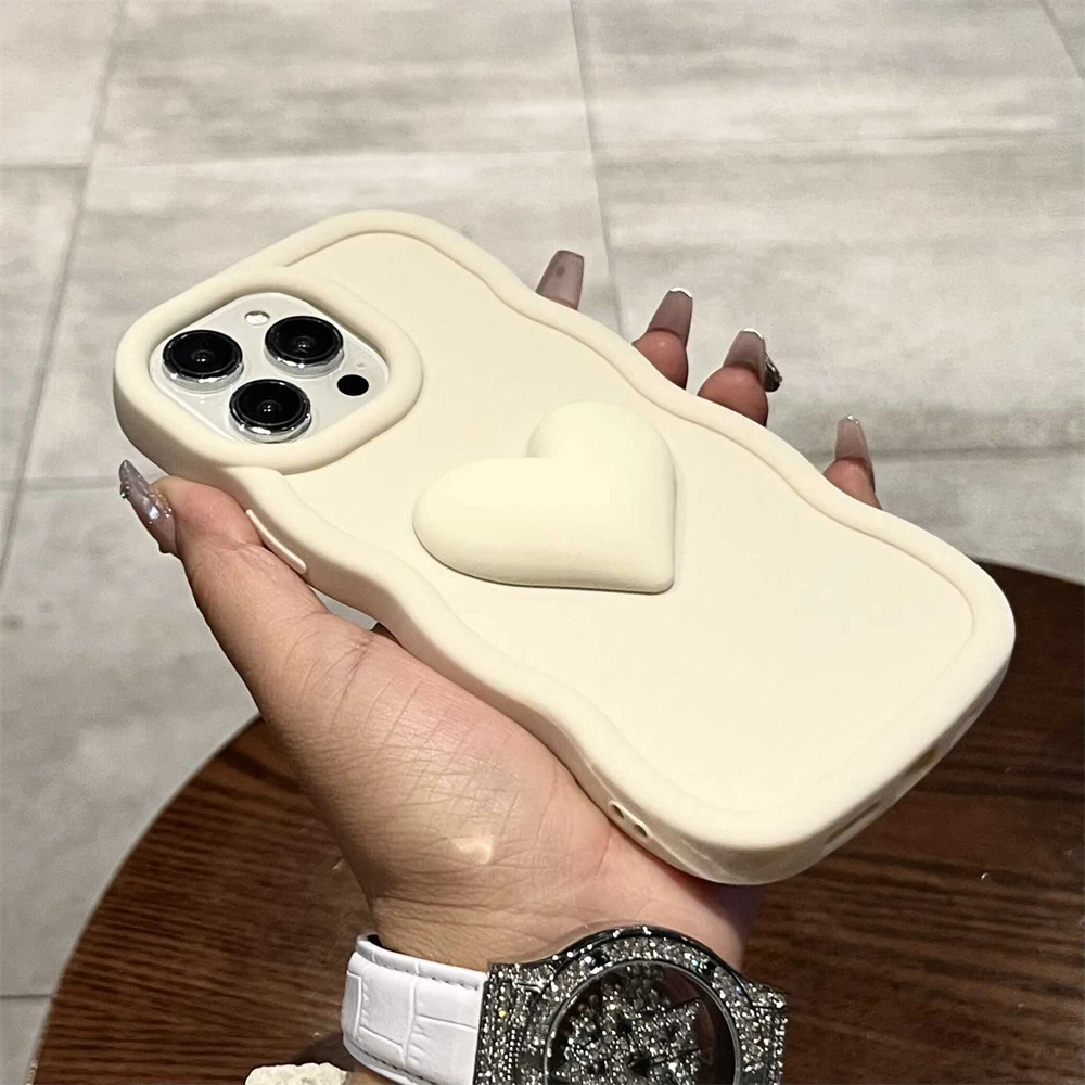 Волнистая рамка с большим любовным сердцем мягкая фоторамка для Realme 2 5 10 11 12 Pro Plus