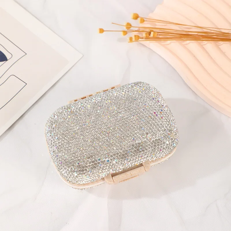 Еженедельная Коробка Для Таблеток Большой Емкости В Упаковке 1-5 Штук Со Стразами