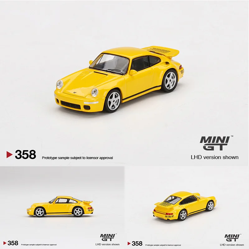 

MINI GT 1:64 RUF CTR Anniversary Blossom Yellow Alloy Diorama Car Model Collection Miniature Carros Toys 358