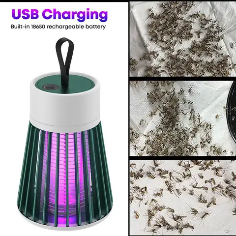 Перезаряжаемая через USB ловушка для комаров, Автоматическая Ночная лампа с фиолетовым светом, катализатор, инсектицид, электрическая ловуш...