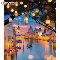 gatyztory 60x75cm night landscape diy painting by numbers kit modern wall art picture acrylic paint by numbers for gift
