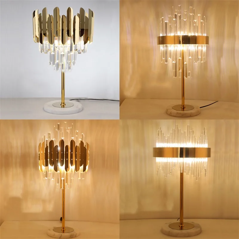 

Crystal Table Lamps Postmodern Luxury LED Desk Light Decorative for Home Bedside