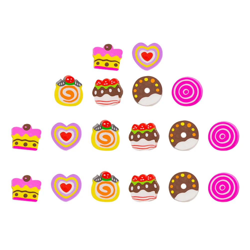 

18Pcs Students Erasers Rubber Eraser Heart Eraser Donut Erasers Painting Eraser Drawing Eraser