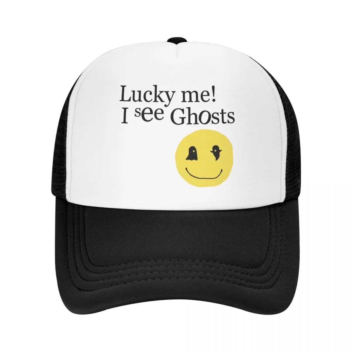 

Custom Kanye West Trucker Hat for Men Women Adjustable Lucky Me I See Ghosts Baseball Cap Streetwear Snapback Caps