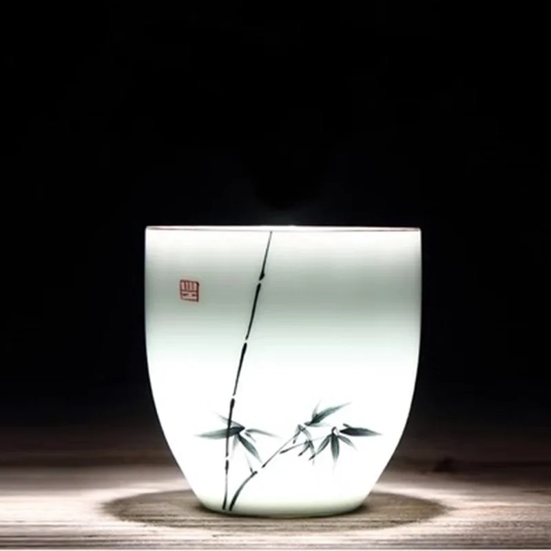 

Керамическая Кружка Ручной Росписи Для Чая, Белая Фарфоровая Чашка Для Гунфу-ча, Подарочная Кружка В Китайском Стиле