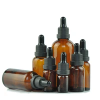 30pcs amber dropper bottles 5ml 100ml brown pipette bottle essential oil essence glass vials anti theft cap cosmetic container