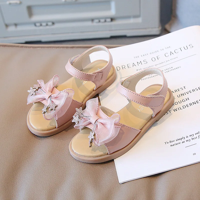 

Summer Sandals For Girls Fashion Beach Shoes 2022 Children Soft Soled Sandals With Bow Princess Shoes Kids Casual Sneakers