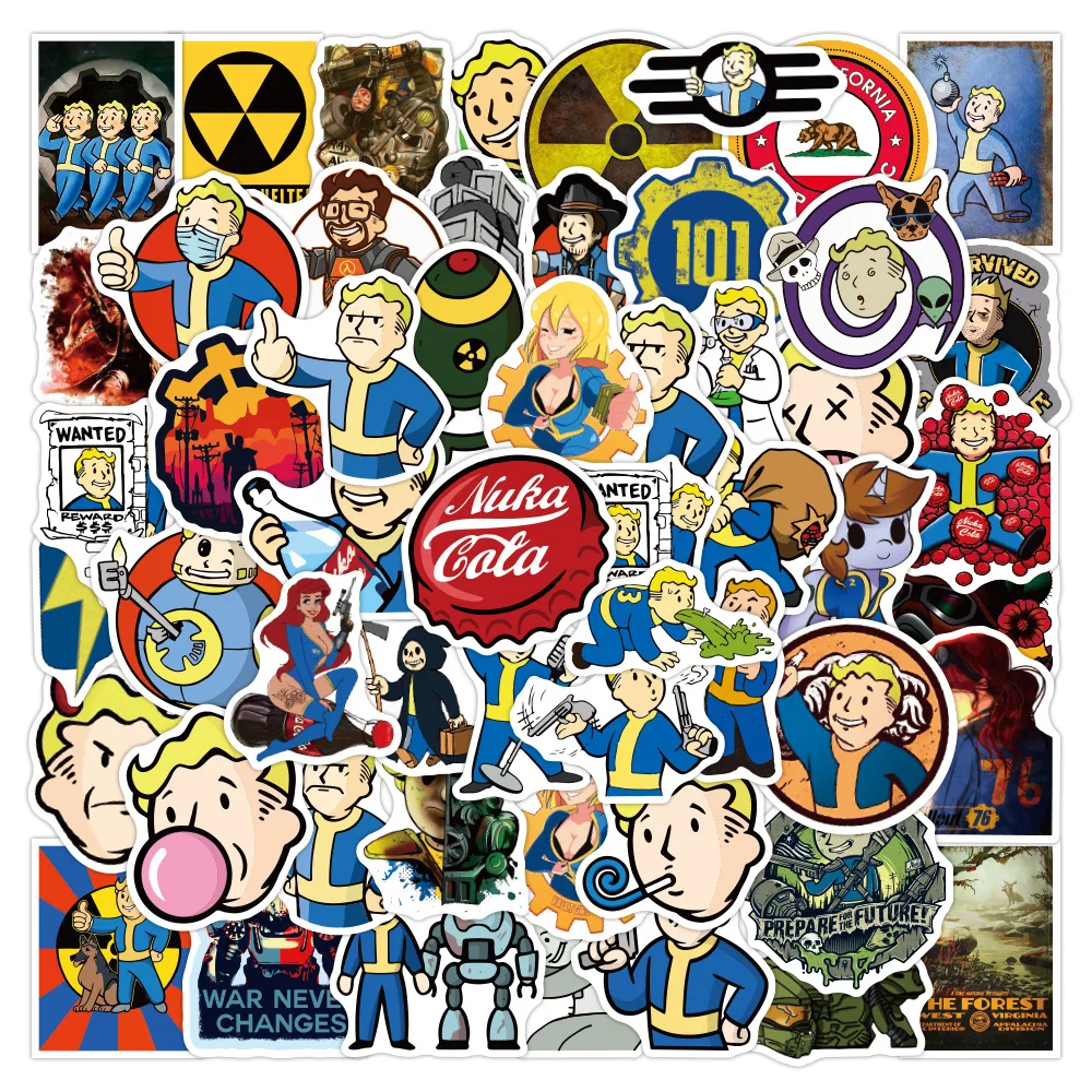 

10/30/50Pcs Fallout Game Stickers Waterproof Graffiti Sticker Decal Kid Toys DIY Laptop Travel Luggage Fridge Skateboard Car