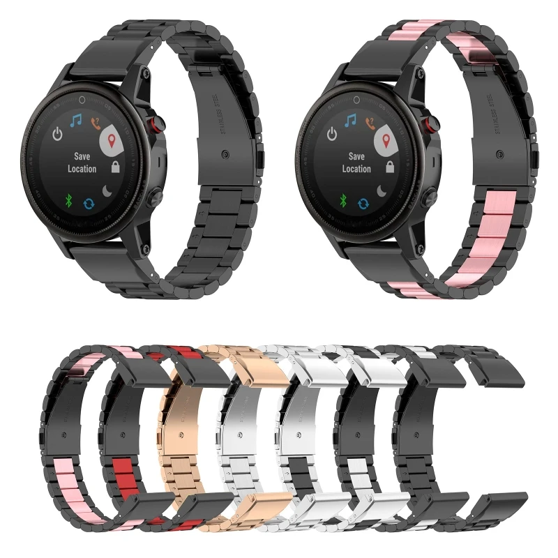 

for Garmin Fenix 7/S/X 20mm/22mm/26mm Band Adjustable Stainless Steel Replacement Strap Wristbands Bracelet Dust Proof