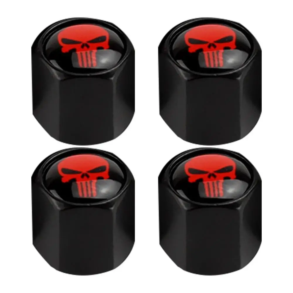 

4 шт./компл. колпачки для клапанов автомобильных шин, колпачки для клапанов колес с черепом, колпачки для штока воздушного клапана для автомобилей, мотоциклов, Стайлинг
