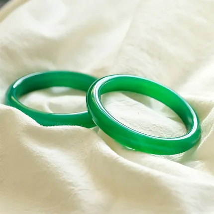 

zheru jewelry natural green agate chalcedony 54mm-64mm bracelet elegant princess jewelry best gift for mother to girlfriend