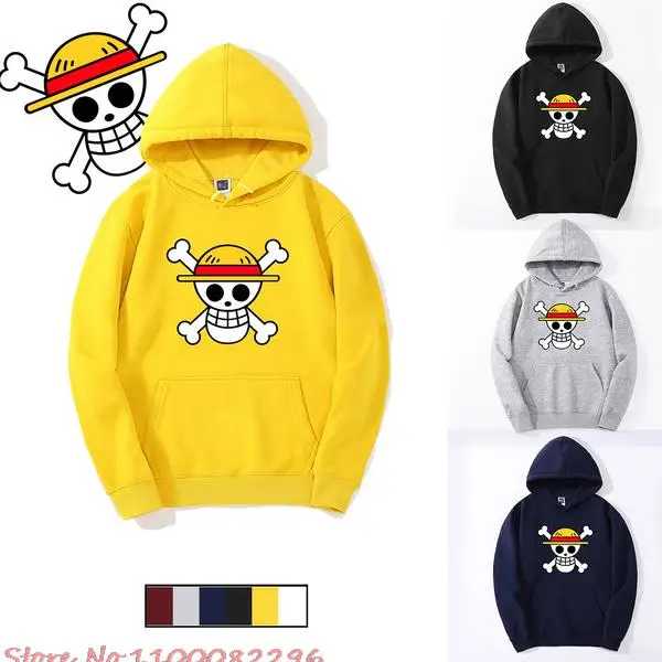 

Hot Style Fashion Hoodies Men One Piece Luffy Straw Long Sleeved Normal Tops Tee Anime Clothing Short Sleeve