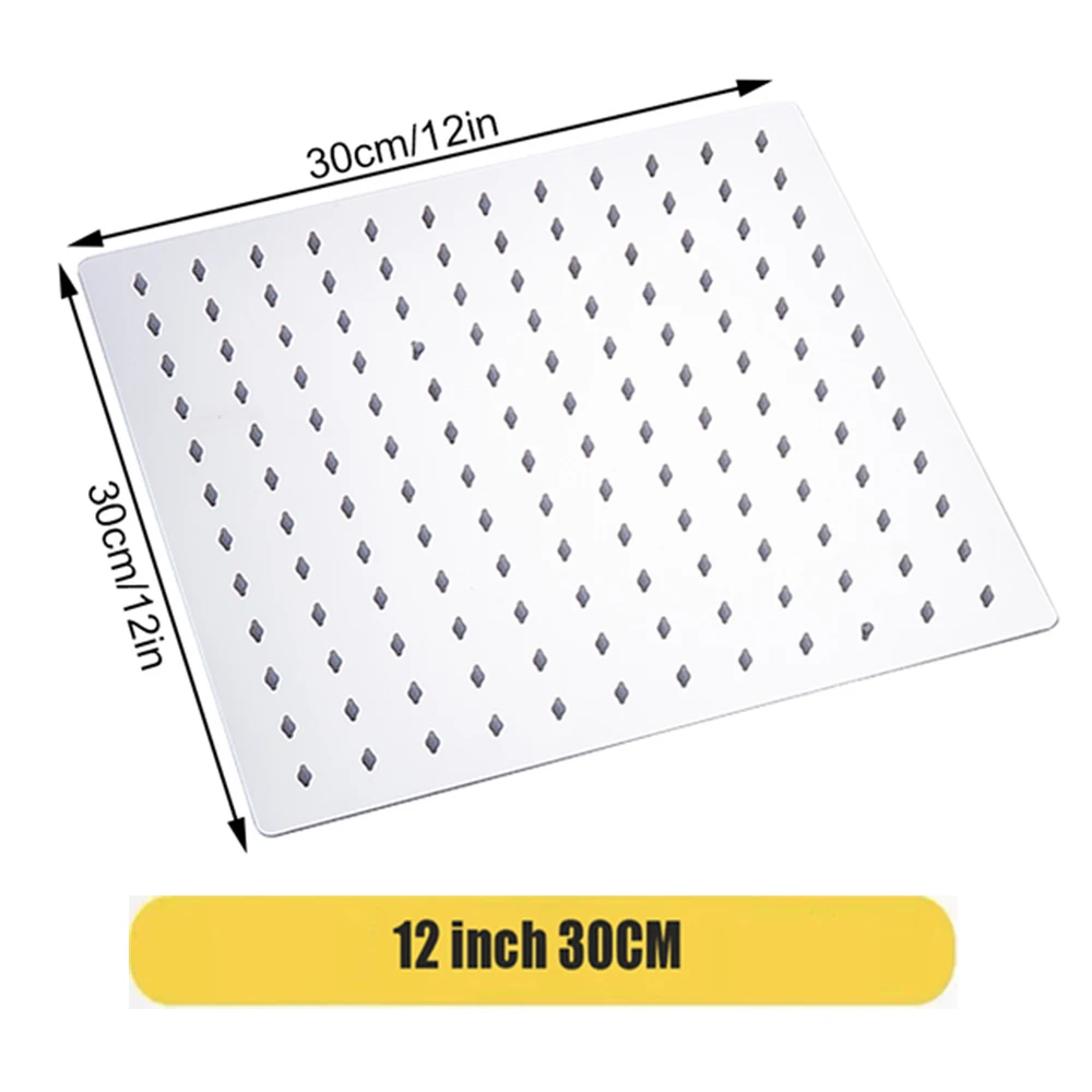 

8 дюймов, 10 дюймов, 12 дюймов, насадка для душа с водопадом высокого давления из нержавеющей стали, большой поток, квадратный дизайн, насадка для душа для ванной комнаты