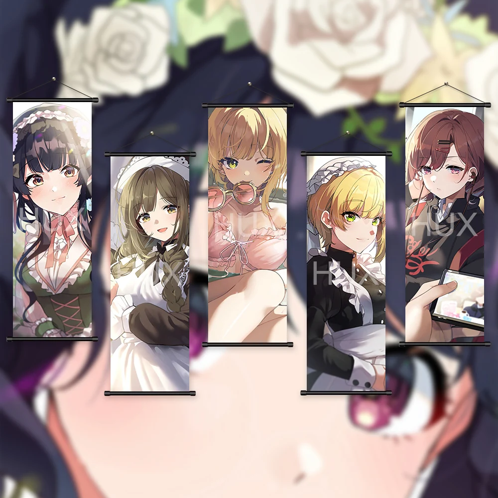 

Anime Girl Custom Picture Print Hanging Scroll Painting Wall Art Aesthetic Canvas Poster Family Room Background Decor Mural Gift