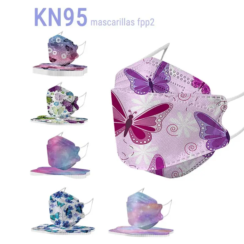 

Mascarillas Fpp2 маска для лица для взрослых Kn95 Ffp2 цветная печать 4-слойная Нетканая ткань защитная маска Mondkapjes комфортная маска