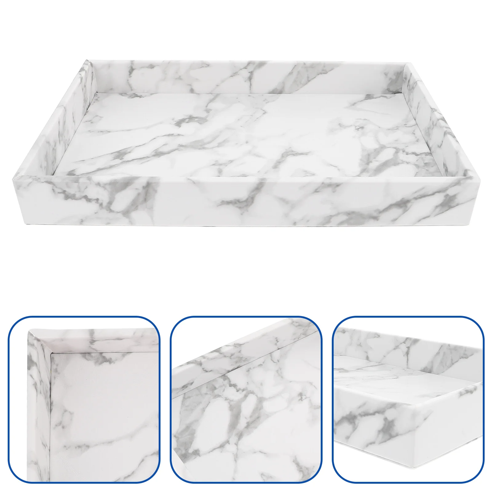 

Tray Jewelry Dish Organizer Plate Storage Bathroom Marble Vanity Organizing Ring Function Trinket Multi Tissue Countertop