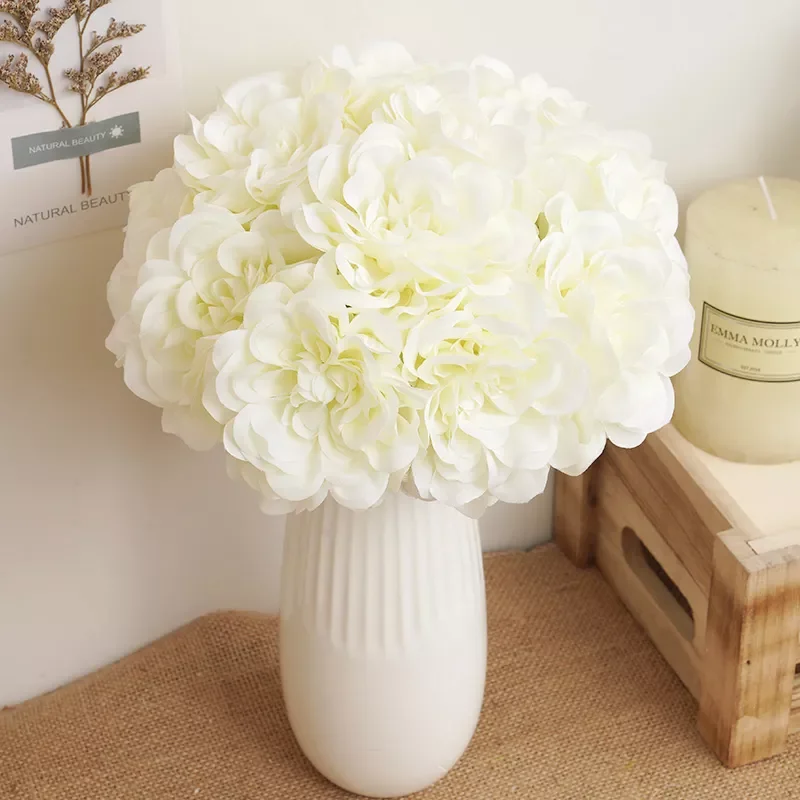 

Artificial Flowers Rose lavender Hydrangea Daisy Autumn Hybrid Bouquet for Home Wedding Christmas Decor Fall Silk Fake Flower