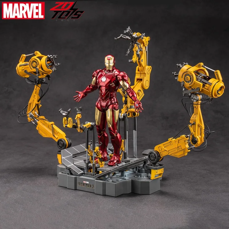 ZD Original Iron Man WITH SUIT-UP GANTRY Original Marvel legends 1/10 War Machine Hangar MK3 MK42 Tony Stark Model Action Figure