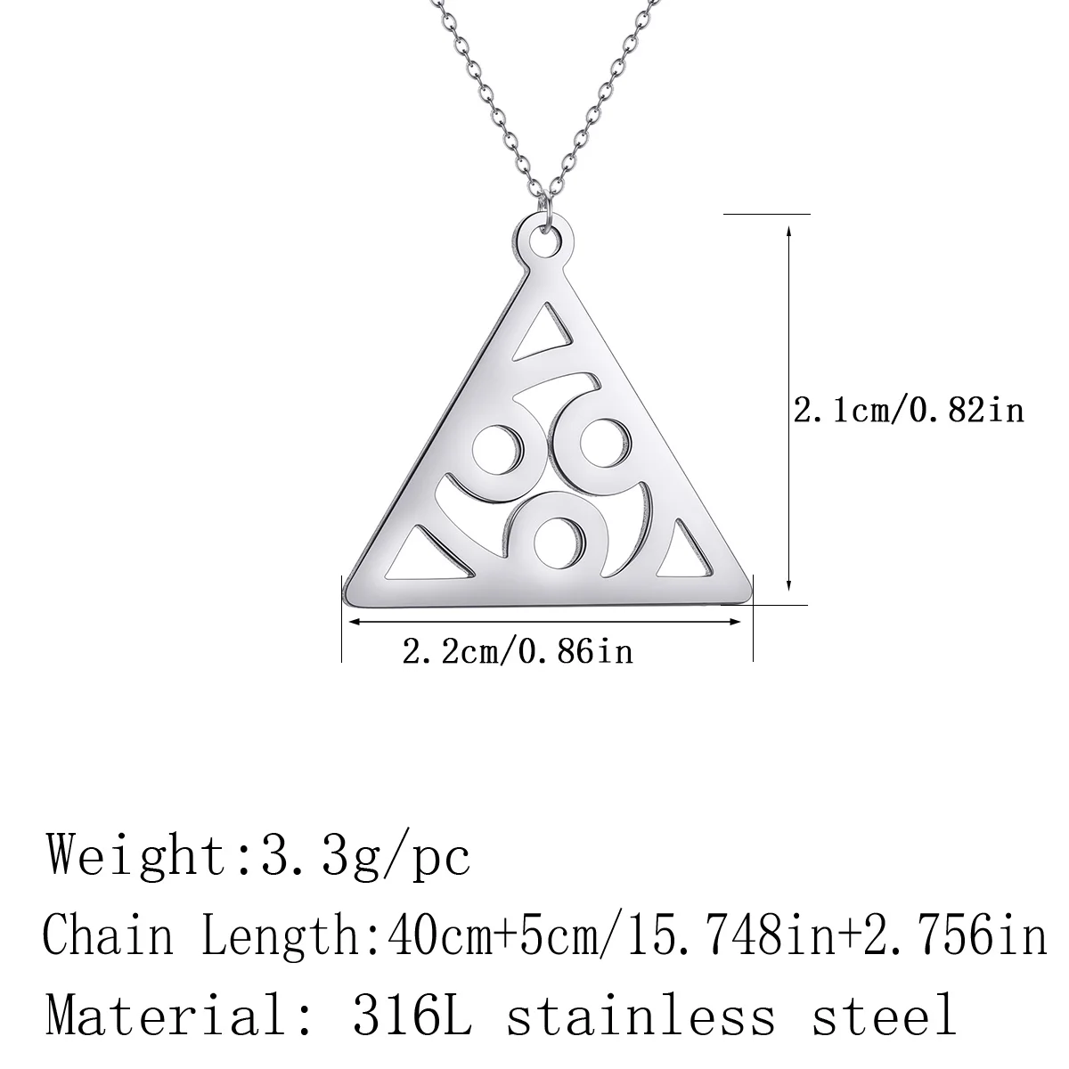 QIMING спиральный треугольник подвеска ожерелье Triskelion ювелирные изделия тройной