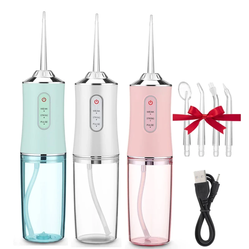 

6PCS/Set Oral Flosser Irrigator Portable Water Dental Flosser Water Jet Toothpick 3 Modes Teeth Cleaner Tooth Oral Clean Machine