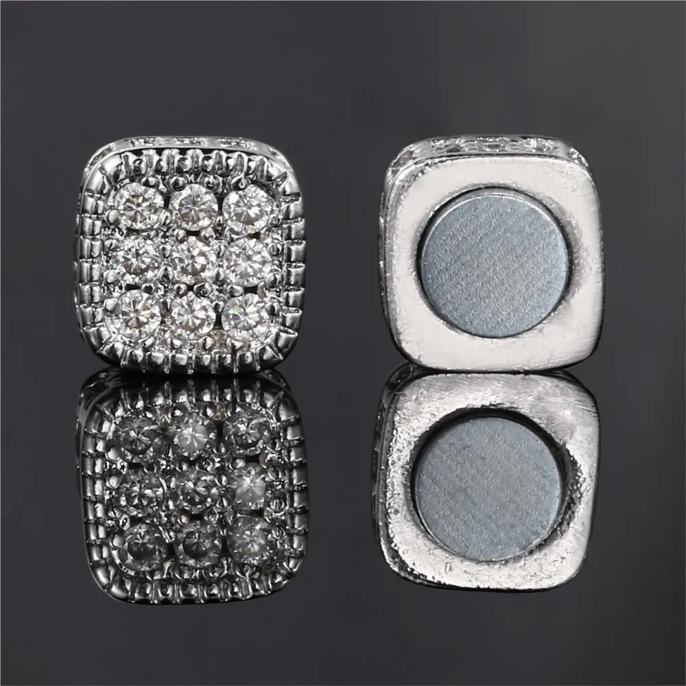 6 мм магнитные циркониевые геометрические роскошные серьги в стиле хип-поп-рок